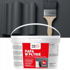 PAPA W PŁYNIE 5KG MASA DO USZCZELNIANIA DACHU FARBA JAK GUMA ANTRACYT