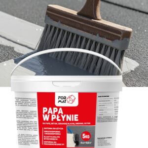 PAPA W PŁYNIE 5KG FARBA SZARA KONSERWUJE IZOLUJE SZCZELNY DACH Z PAPY GONT